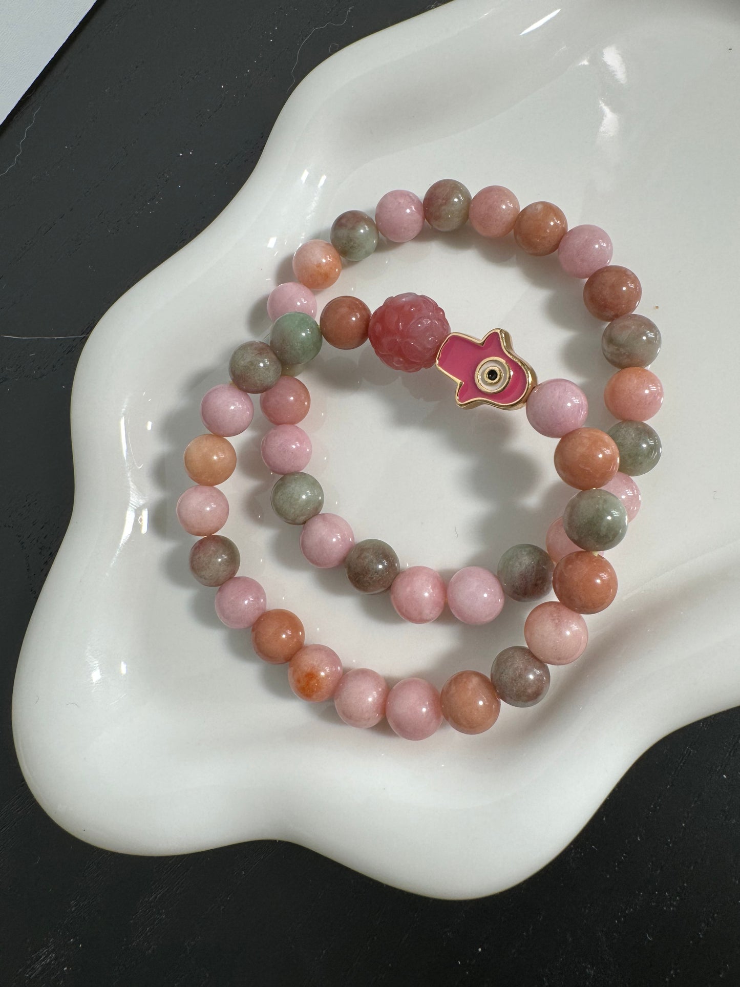 (Pair) Cloudy Morganite Bracelet